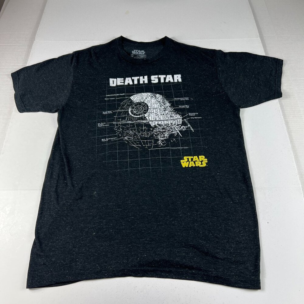 Star Wars Death Star Shirt Adult Medium Black Graphic Print Short Sleeve Tee